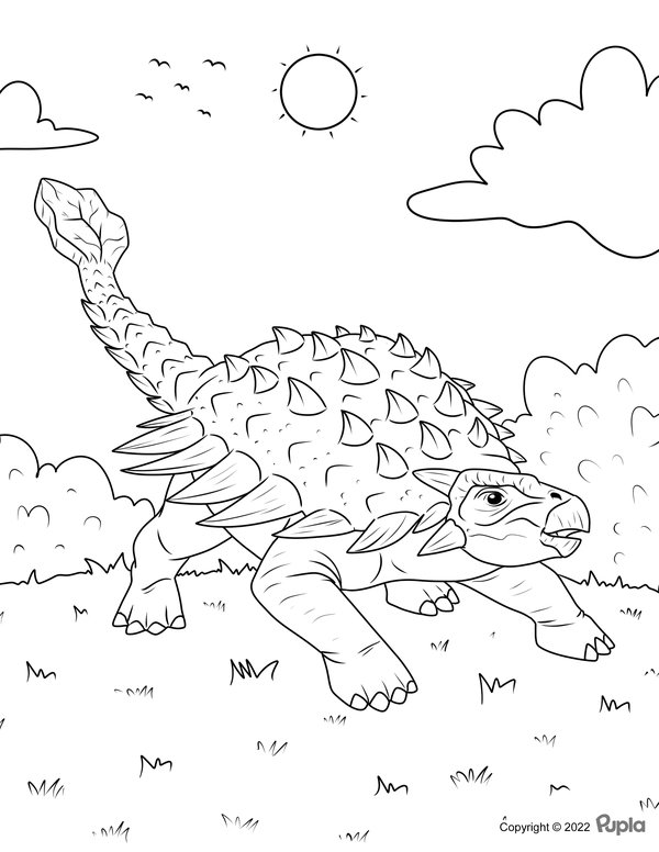 Coloring Page Dinosaur Ankylosaurus