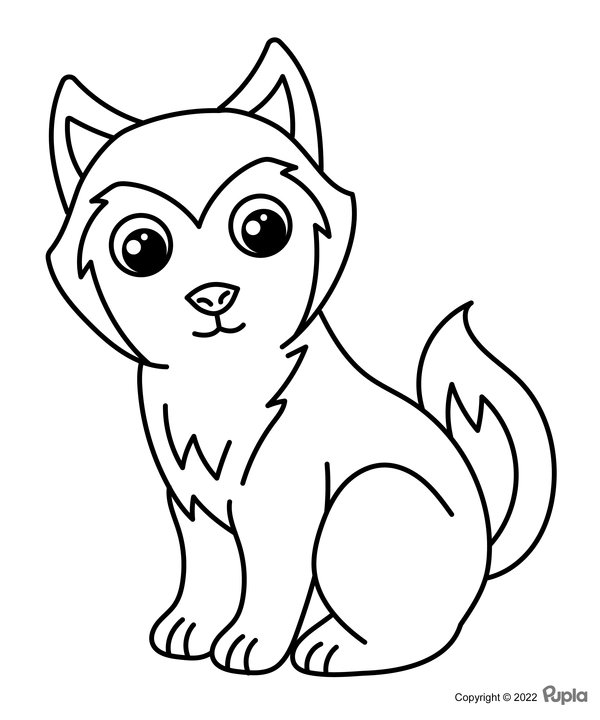 Coloring Page Dog Simple and Cute