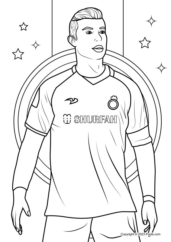 Coloring page Cristiano Ronaldo Al-Nassr Jersey