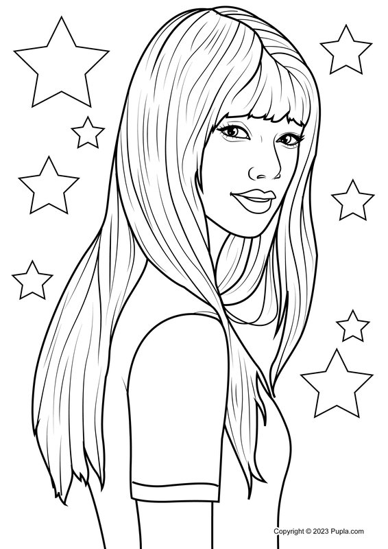 Coloring page Taylor Swift Stars