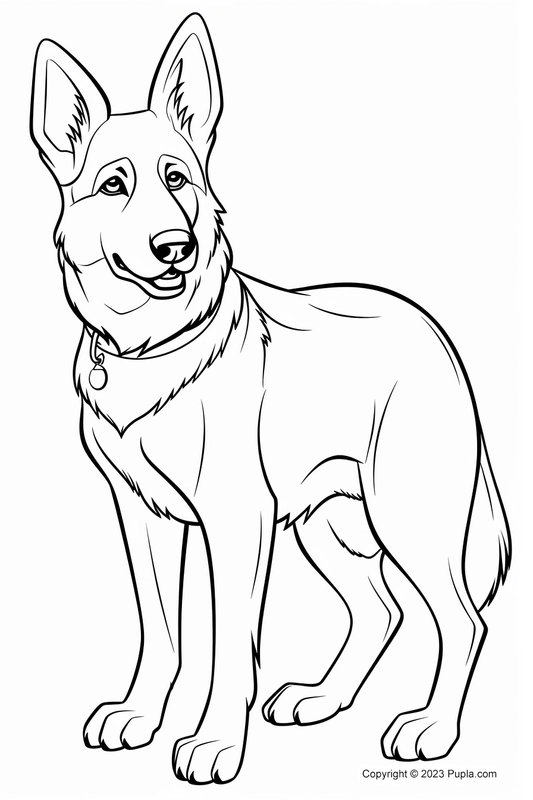 Coloring page German Shepherd Dog