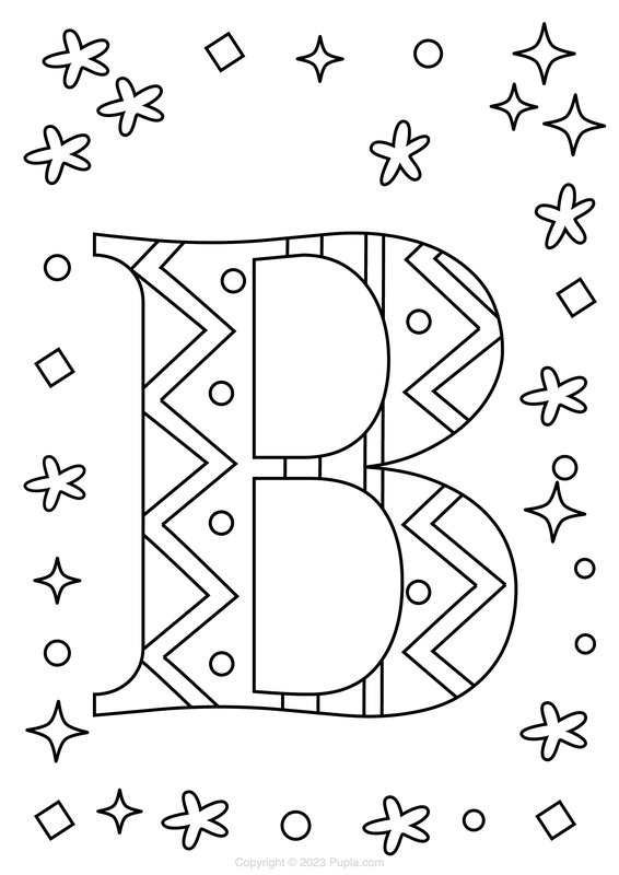 Coloring page Letter B with a pattern