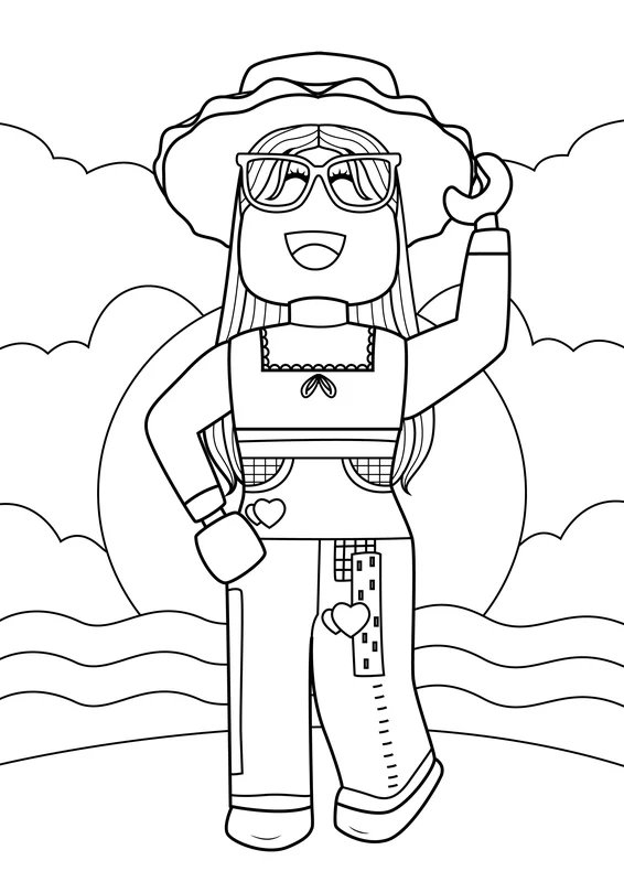 Coloring Page Roblox Laughing Girl