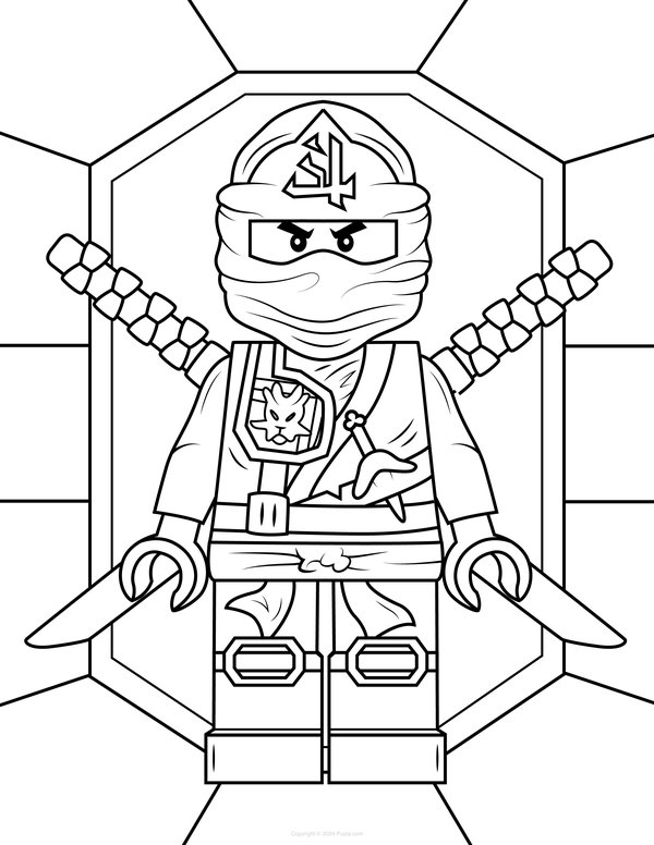 Ninjago Double-Bladed Sword Coloring Page