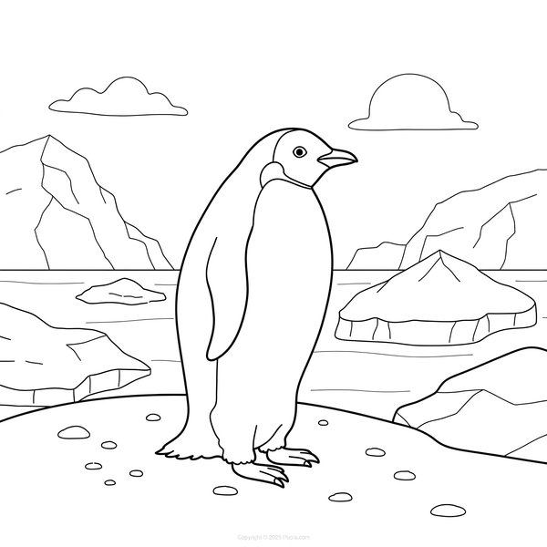 Penguin Coloring Page South Pole
