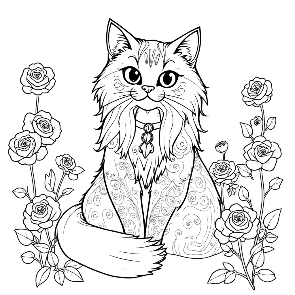 Free Cat Coloring Page for Kids