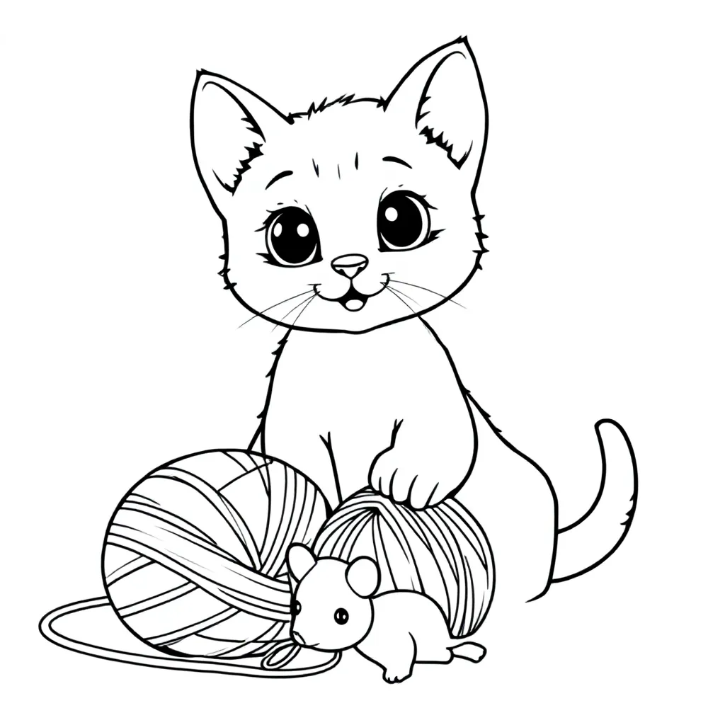 Free Kitten Coloring Page for Kids