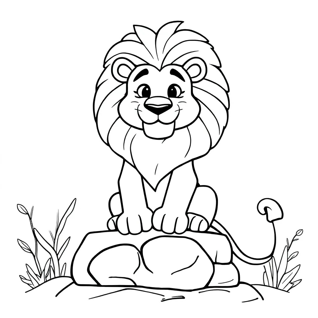 Leeuwenkopning coloring page for children