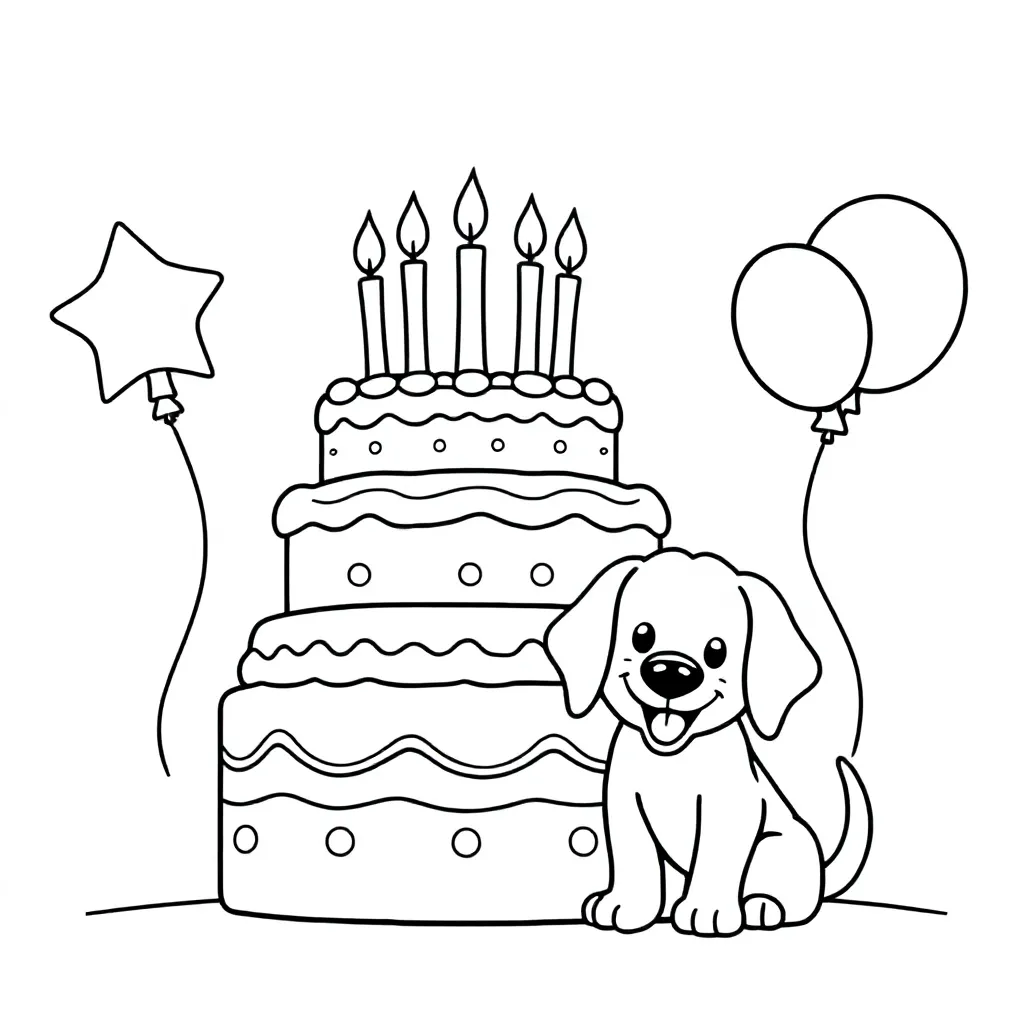 Free Birthday Card Coloring Page for Kids
