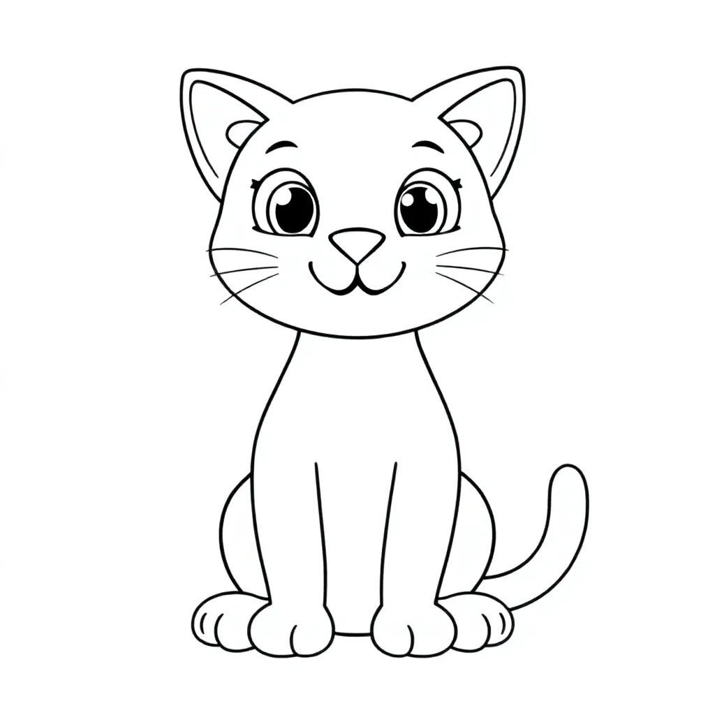 Free Cat Coloring Page for Kids