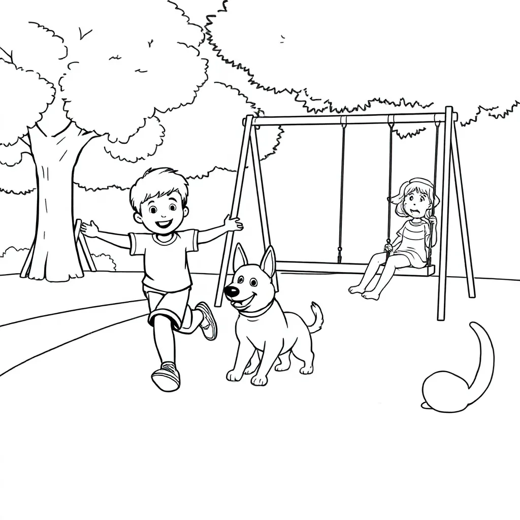Free Park Coloring Page for Kids