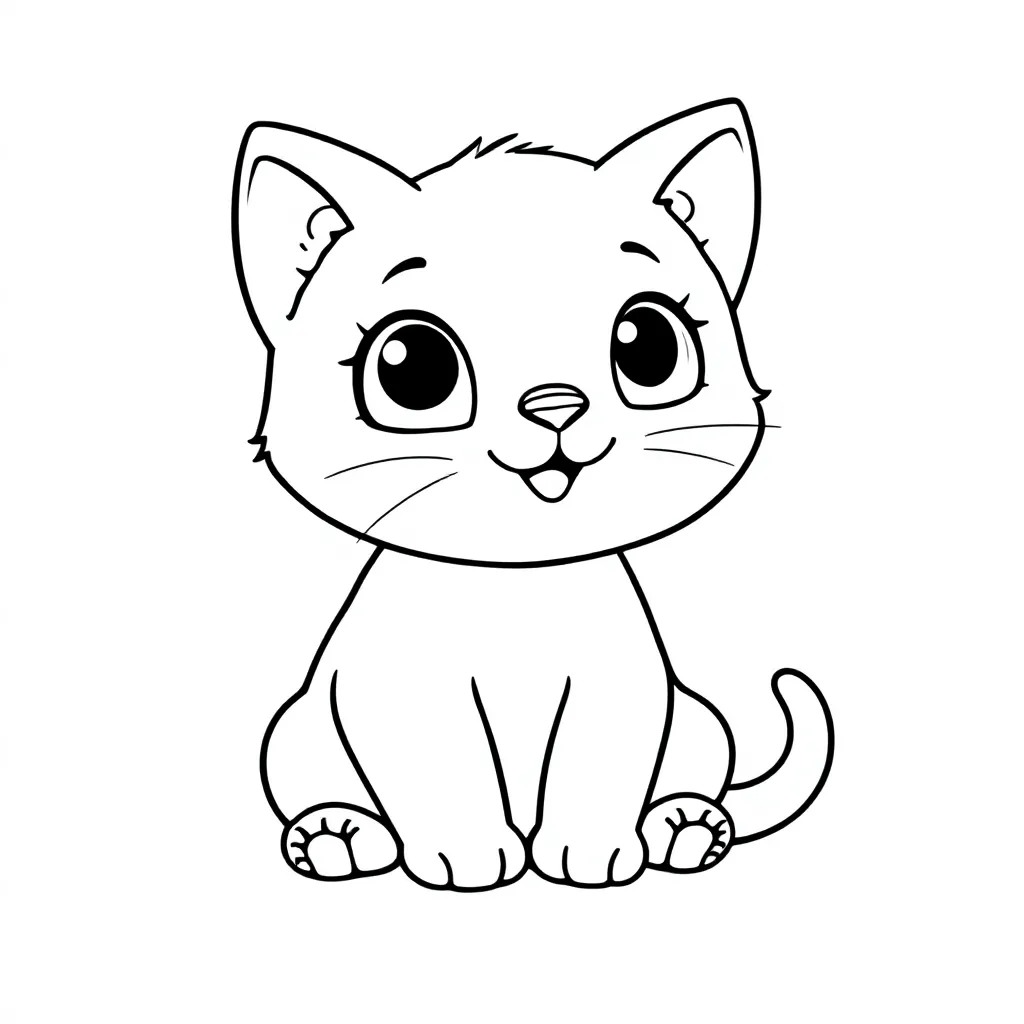 Free Kitten Coloring Page for Kids