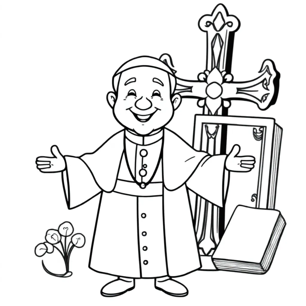 Free Pope Coloring Page for Kids