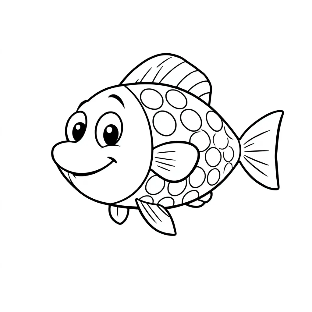 Free Fish Coloring Page for Kids