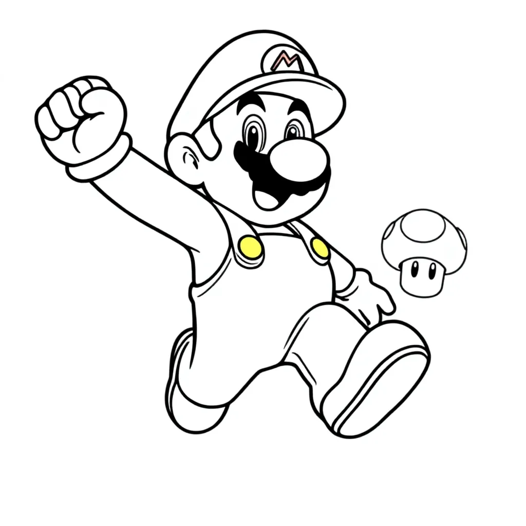Free Mario Coloring Page for Kids