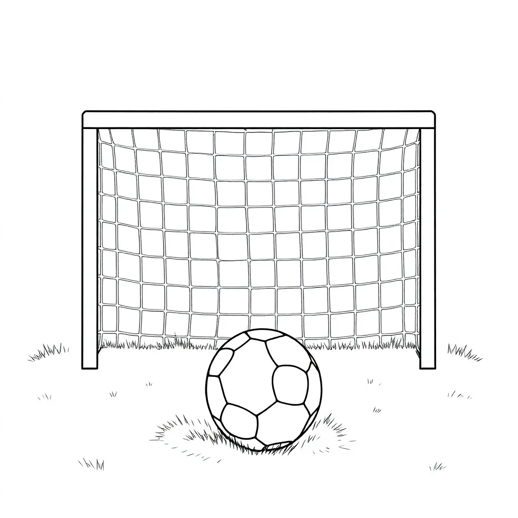 Free Football Goal Coloring Page for Kids