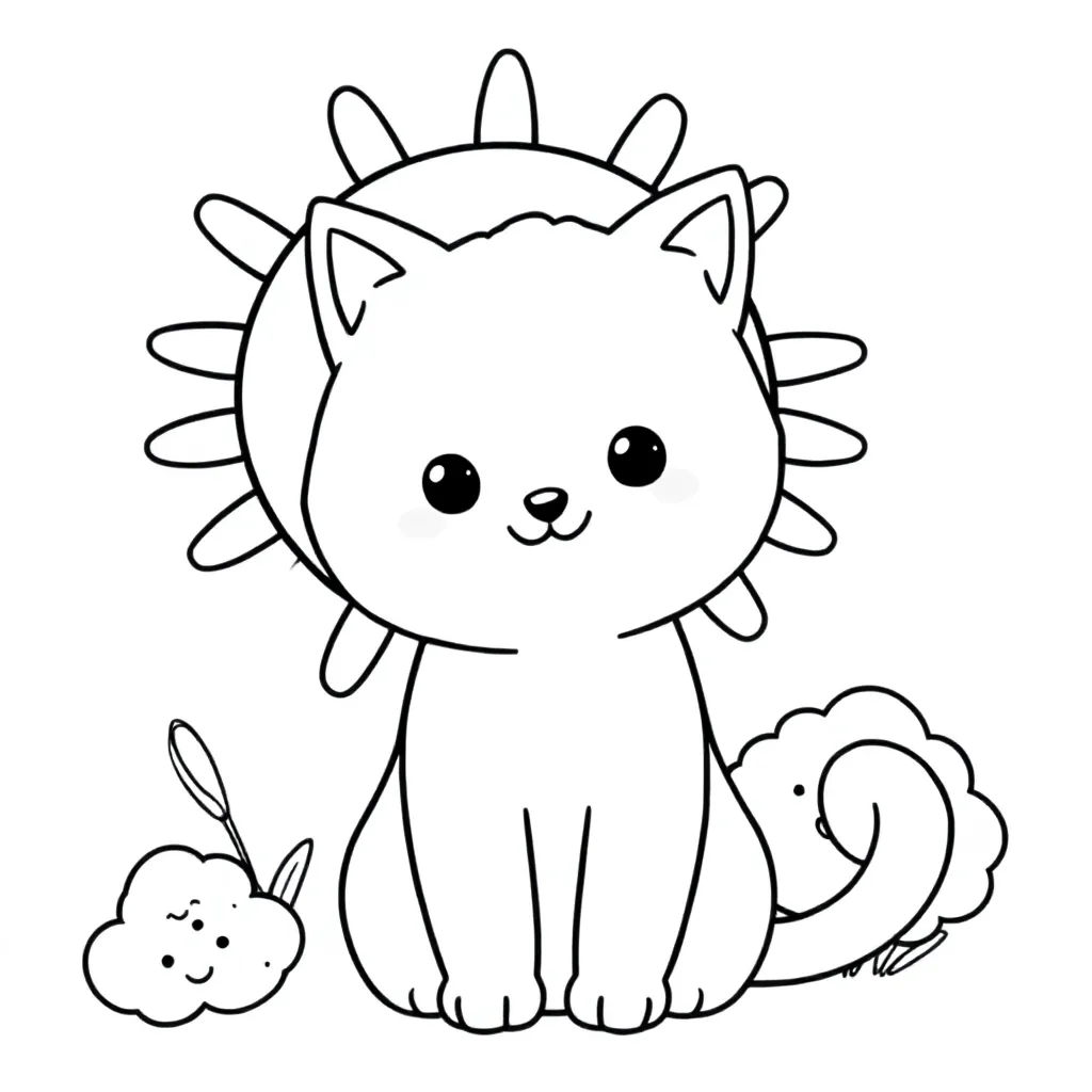 Feuille de coloriage Kawaii gratuite pour enfants