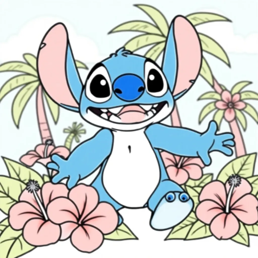 Free Stitch Coloring Page for Kids