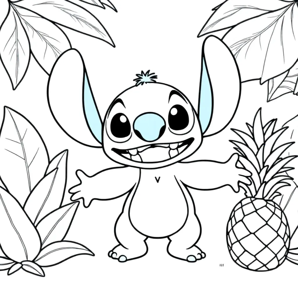 Free Stitch Coloring Page for Kids
