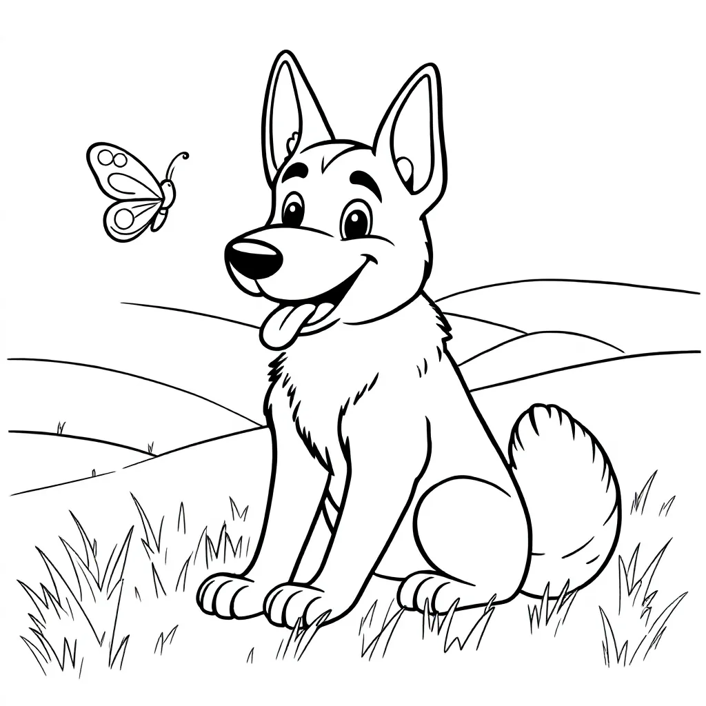 Free Dog Coloring Page for Kids