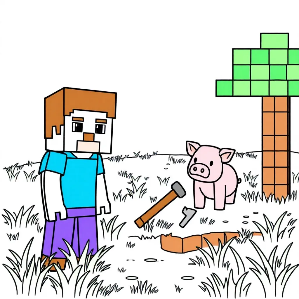 Free Minecraft Coloring Pages for Kids