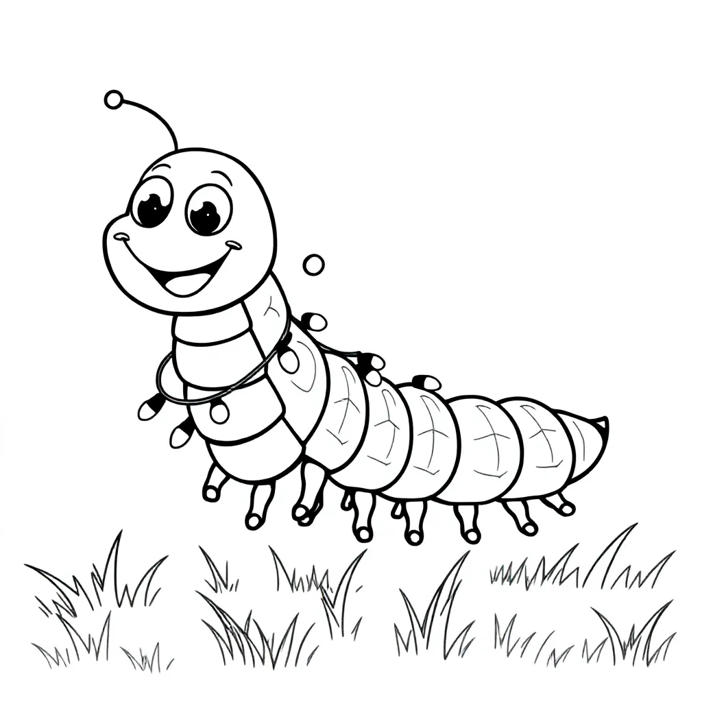 Een Schattige Grappige Duizendpoot Versierd Met Verlichting coloring page for children