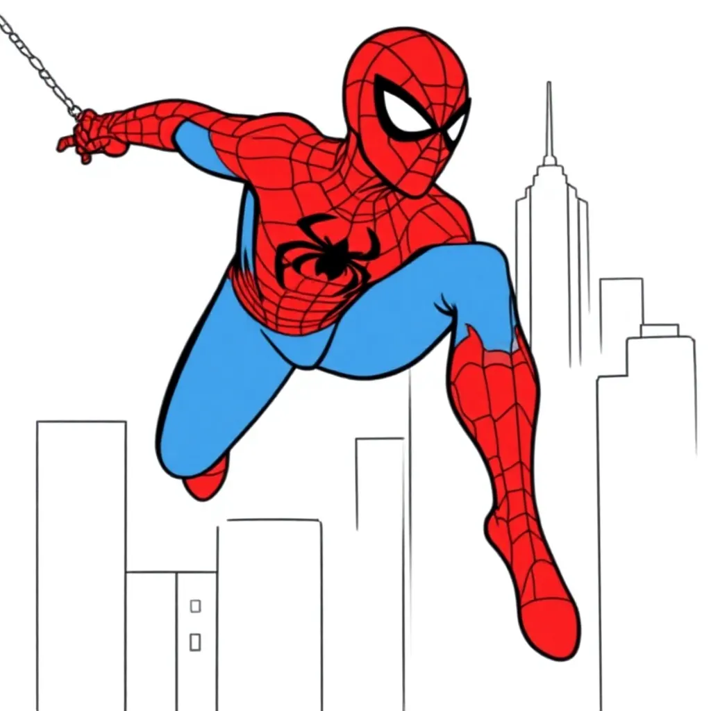Free Spiderman Coloring Page for Kids