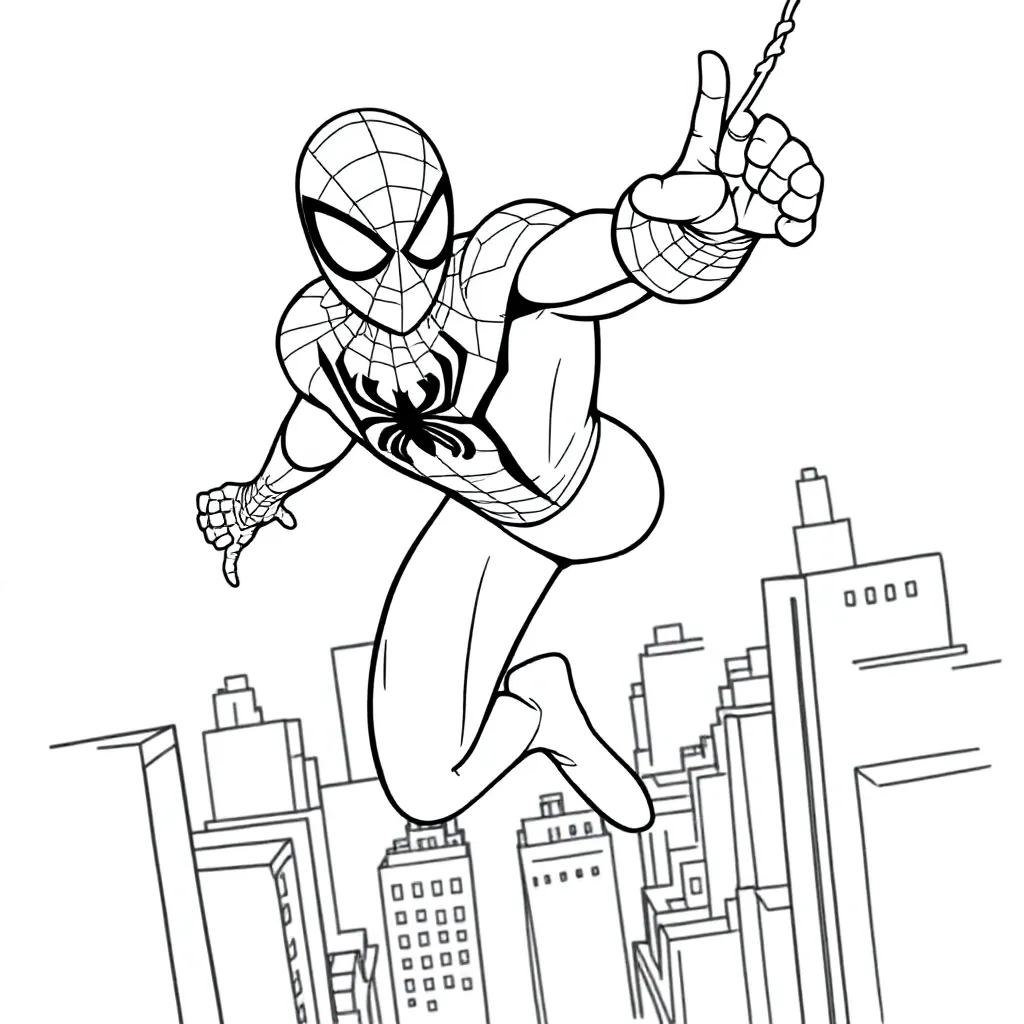 Free Spiderman Coloring Page for Kids