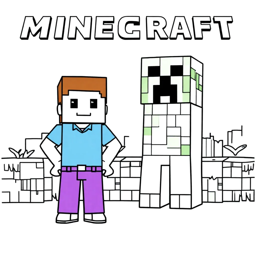 Free Minecraft Coloring Page for Kids