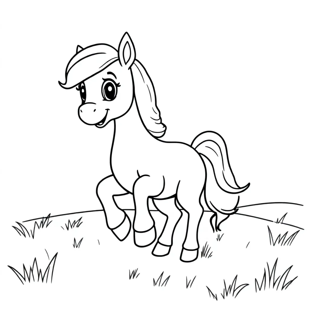 Free Pony Coloring Page for Kids