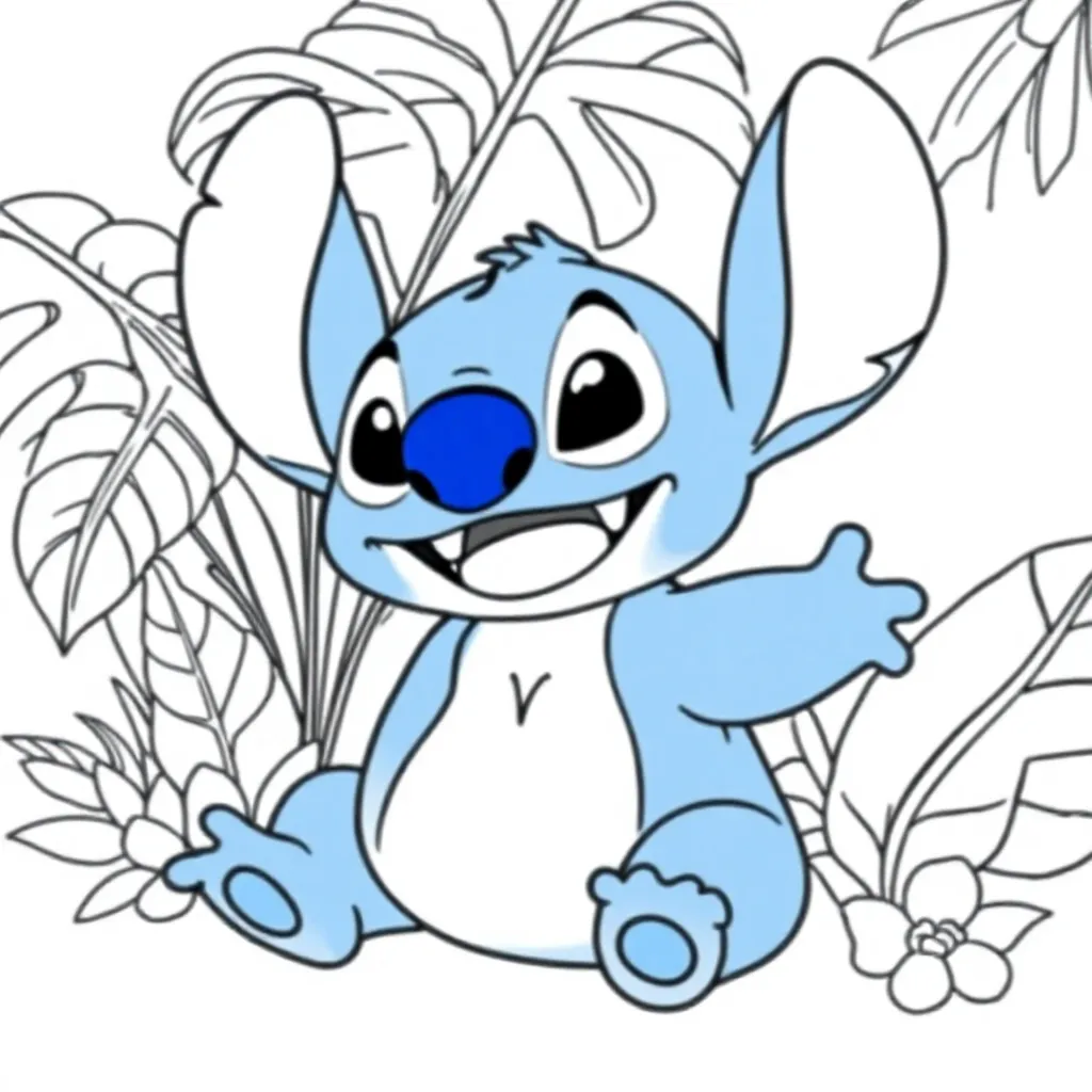 Free Stitch Coloring Page for Kids