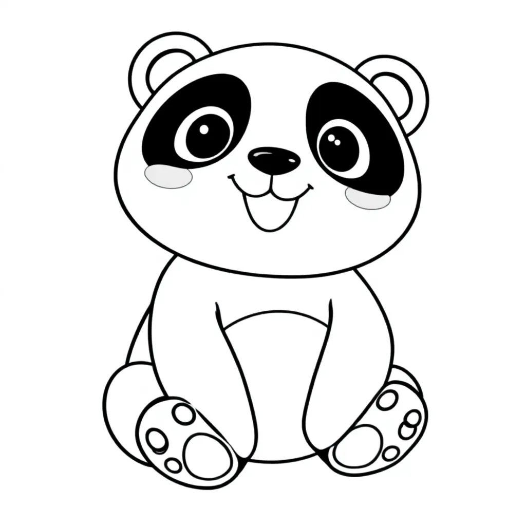 Free Baby Panda Coloring Page for Kids