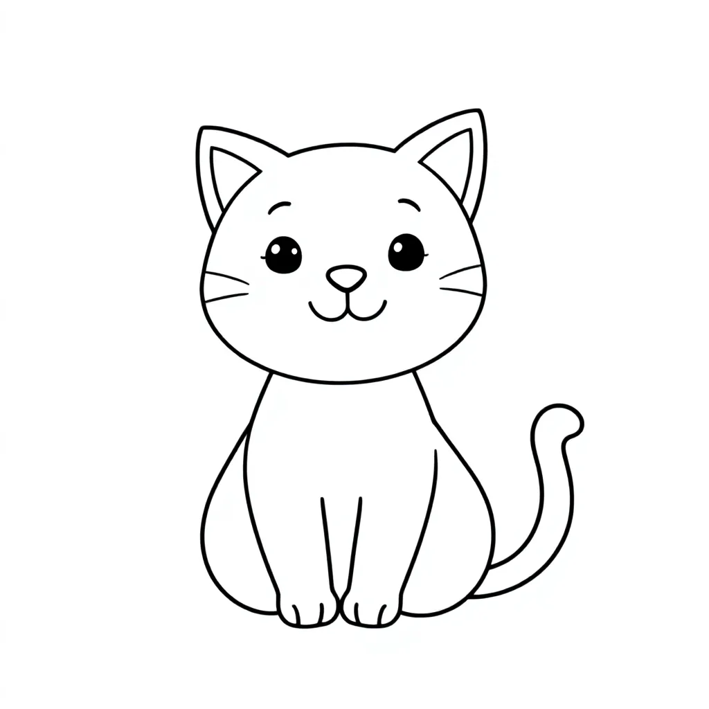 Free Cat Coloring Page for Kids