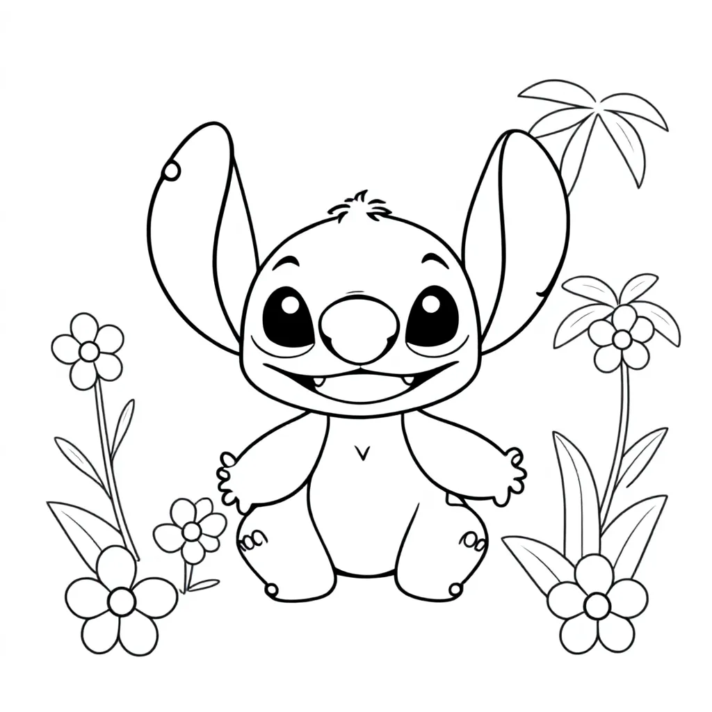 Free Stitch Coloring Page for Kids