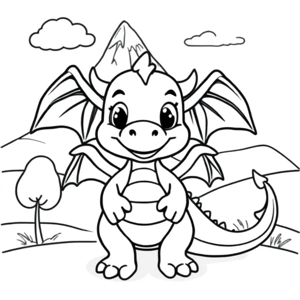 Free Dragon Coloring Page for Kids