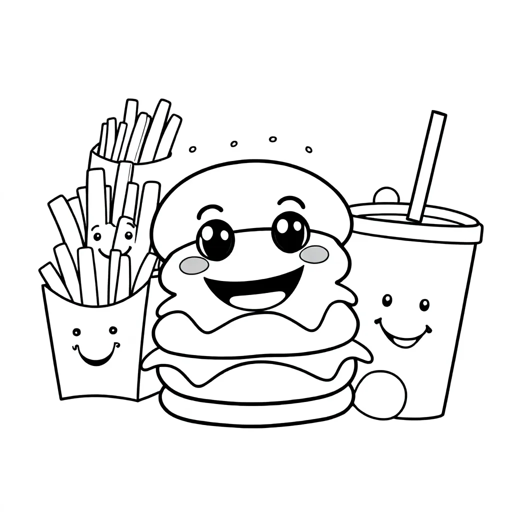 Free Happy Meal Coloring Page for Kids