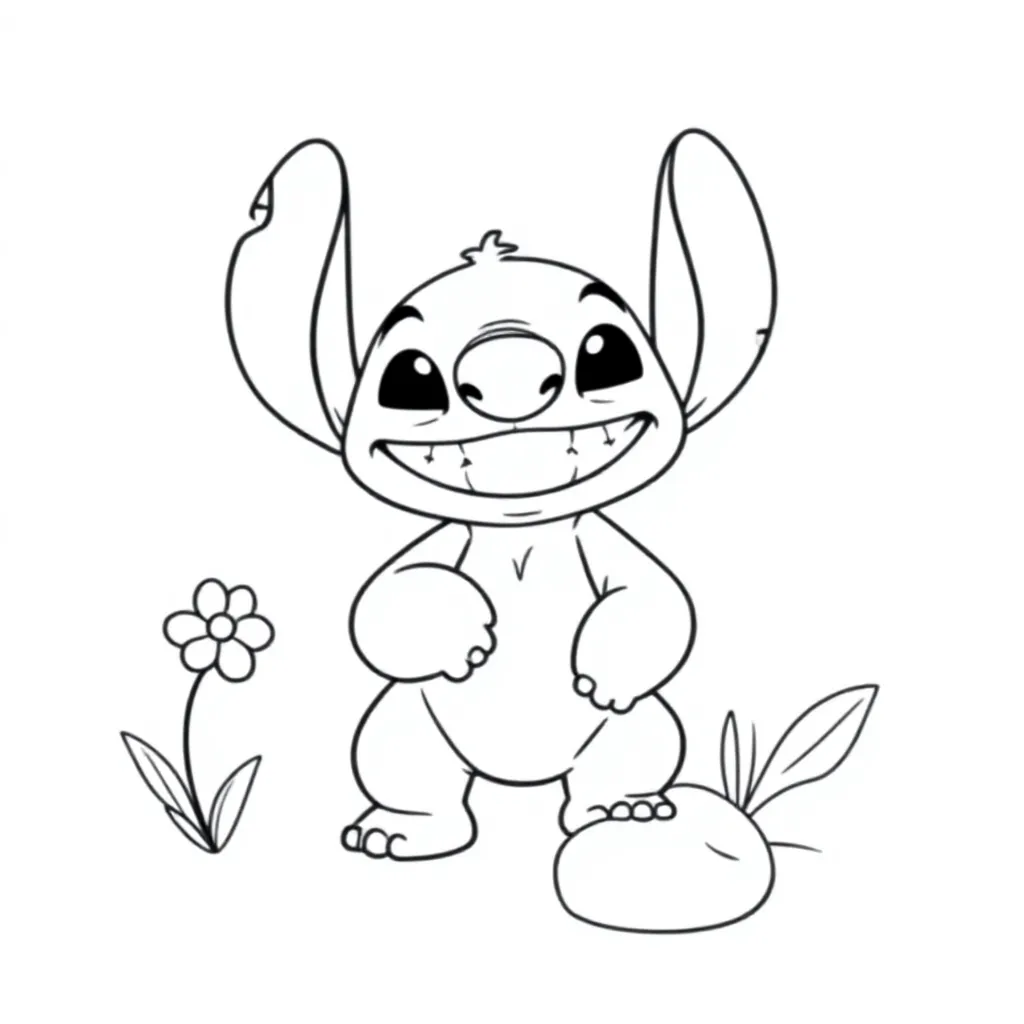 Free Stitch Coloring Page for Kids