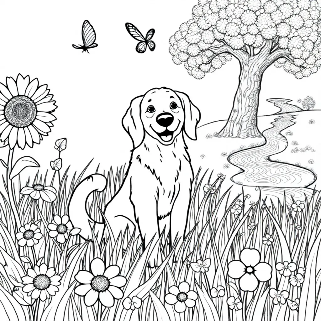 Free Dog Coloring Page for Kids