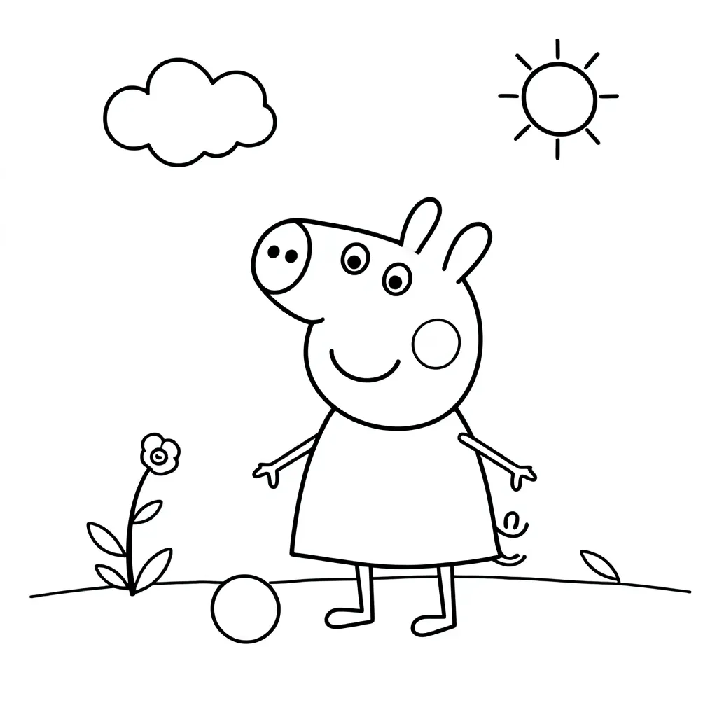 Free Peppa Pig Coloring Page for Kids