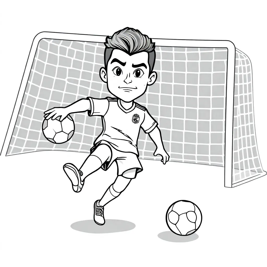 Free Ronaldo Coloring Page for Kids