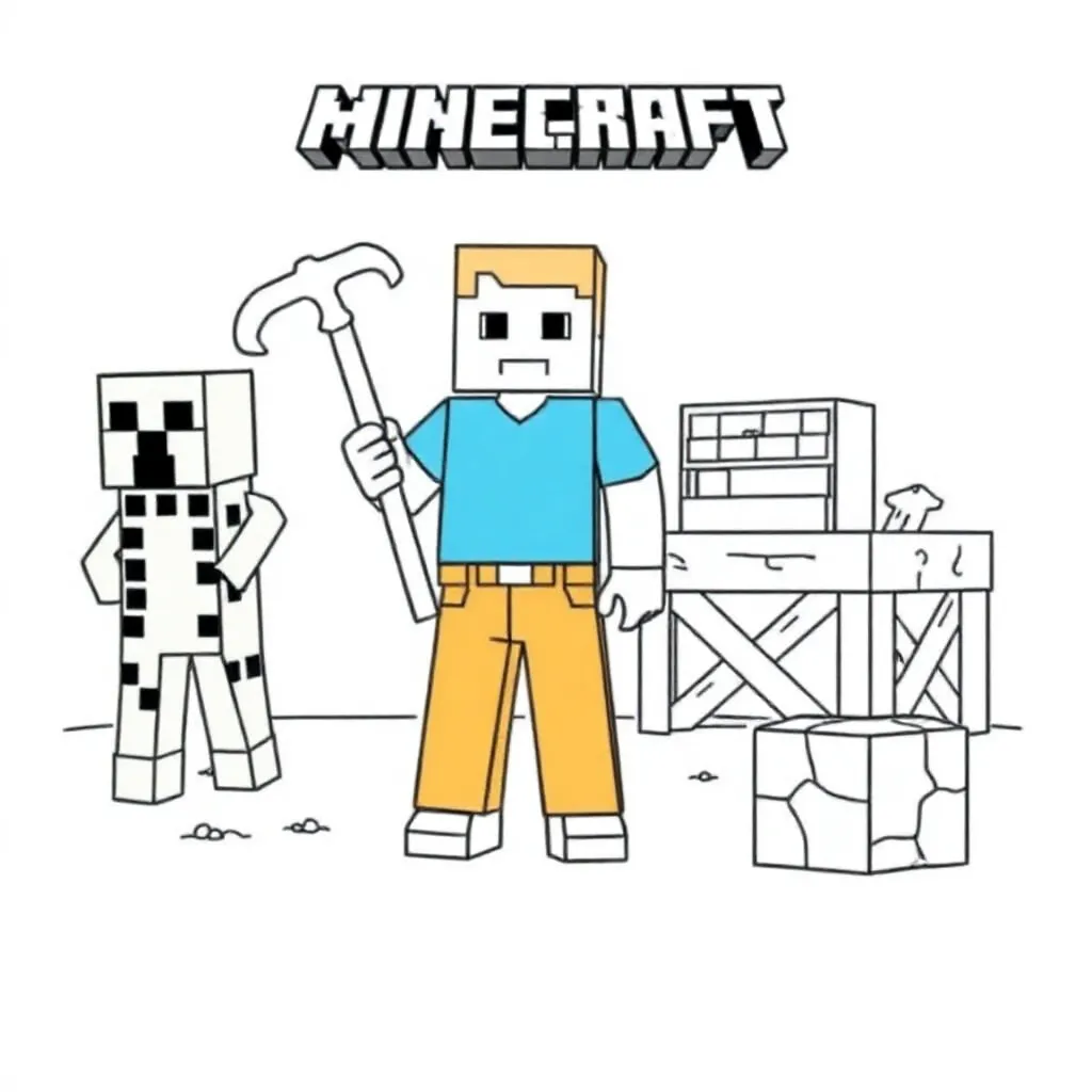Free Minecraft Coloring Page for Kids