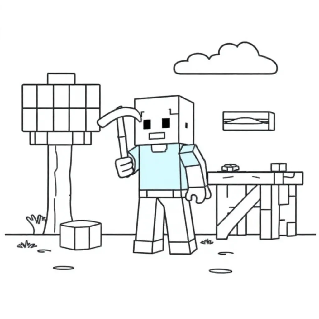 Free Minecraft Coloring Page for Kids