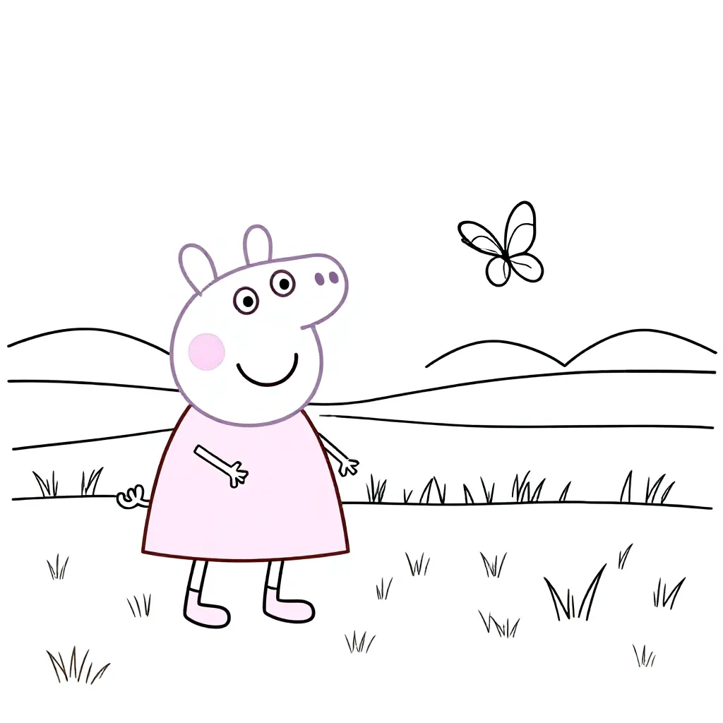 Free Peppa Pig Coloring Page for Kids