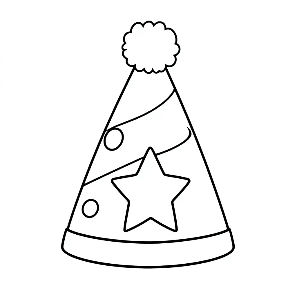 Free Birthday Hat Coloring Page for Kids