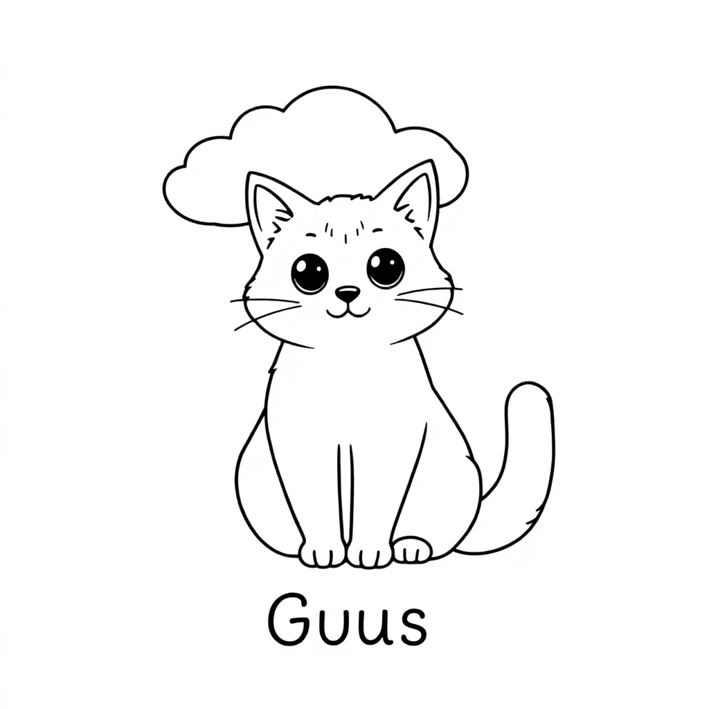 Charming ragdoll cat coloring page for kids