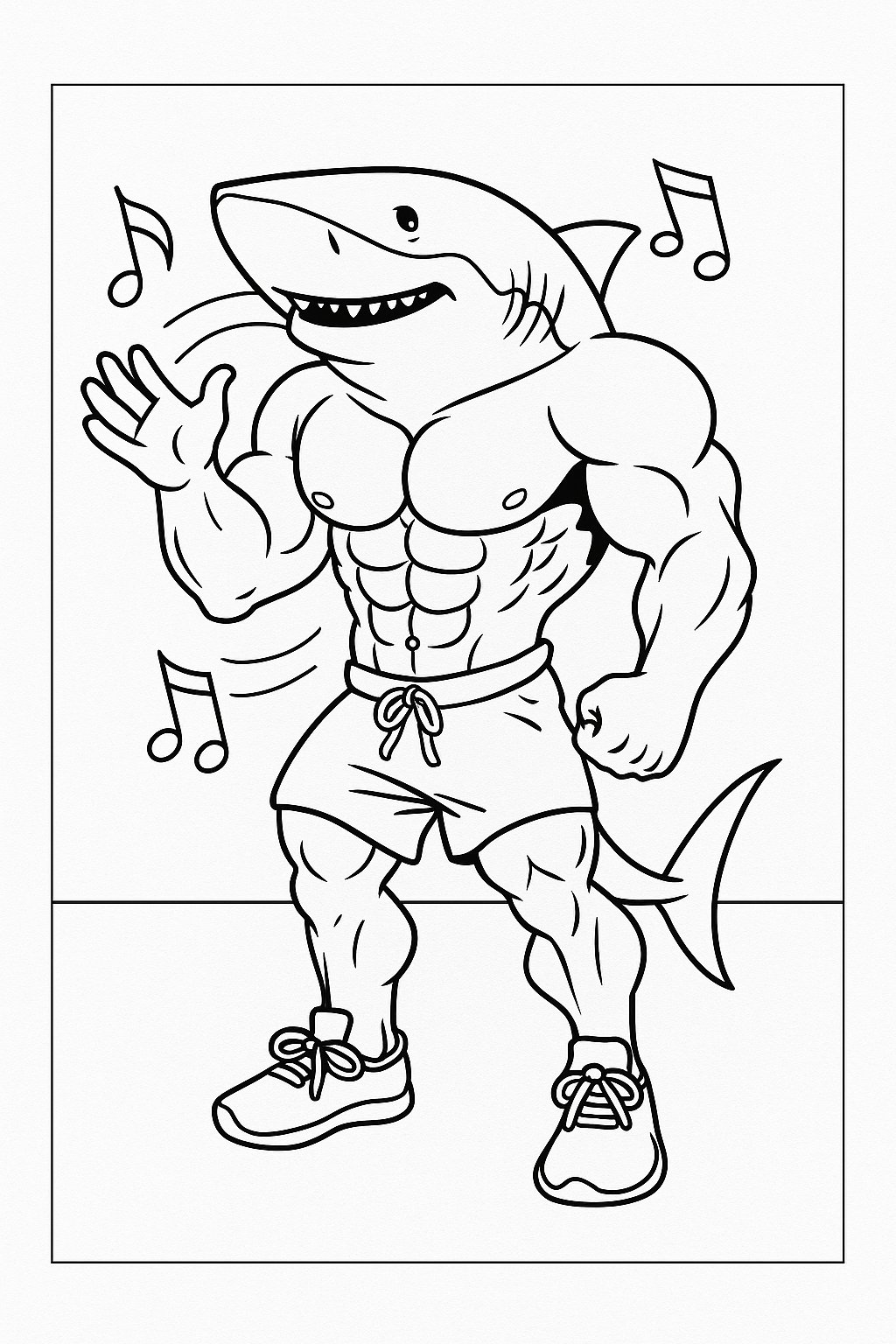 Free Tralalero Tralala Coloring Page - Variant 3 - Kids Coloring Sheet