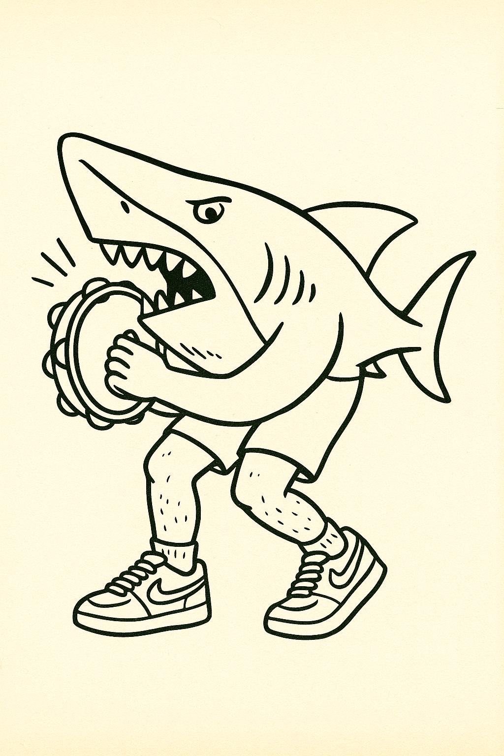 Free Tralalero Tralala Coloring Page - Variant 1 Coloring Page for Kids