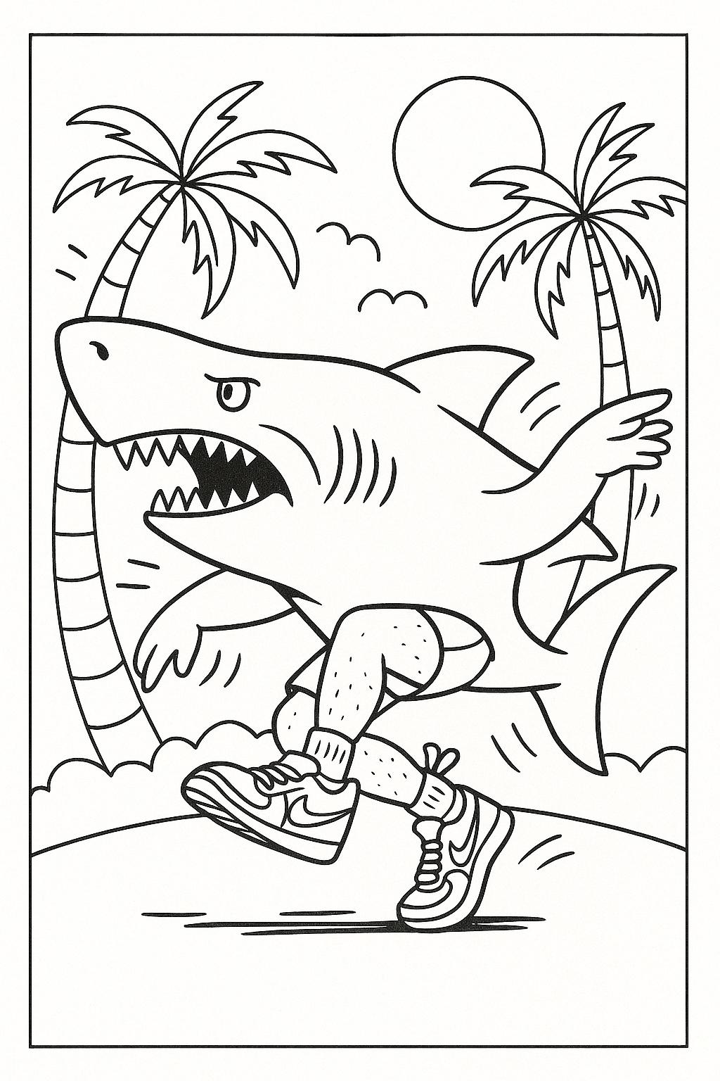 Free Tralalero Tralala Coloring Page - Variant 3 - Kids Coloring Sheet