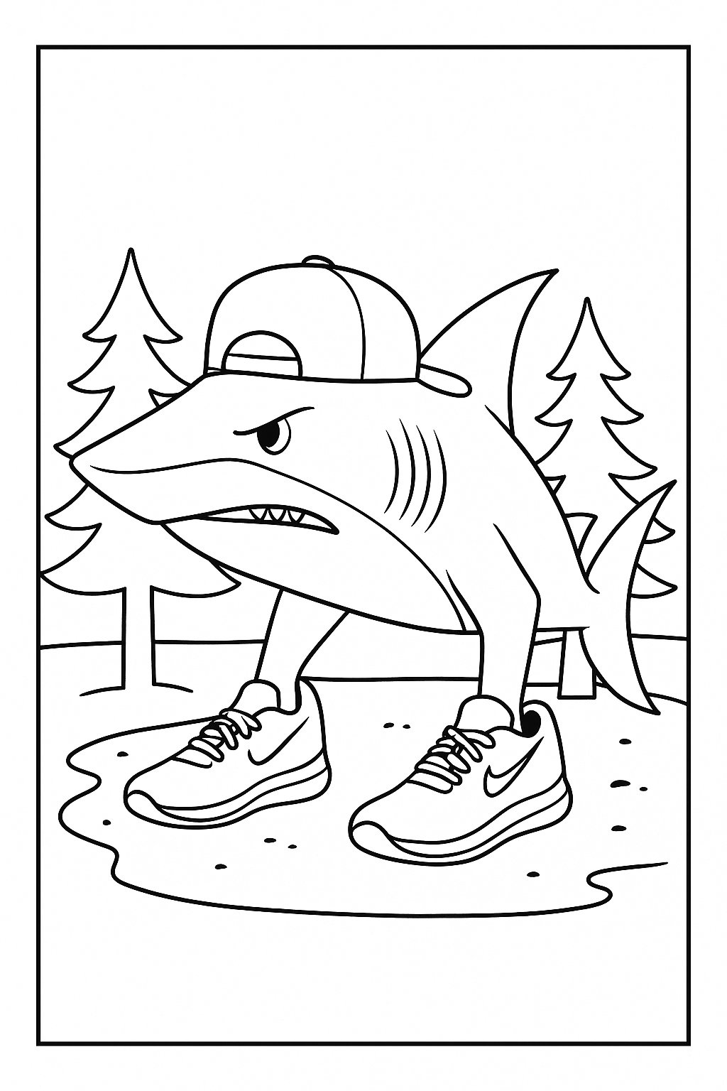 Free Tralalero Tralala Coloring Page - Variant 2 - Kids Coloring Page