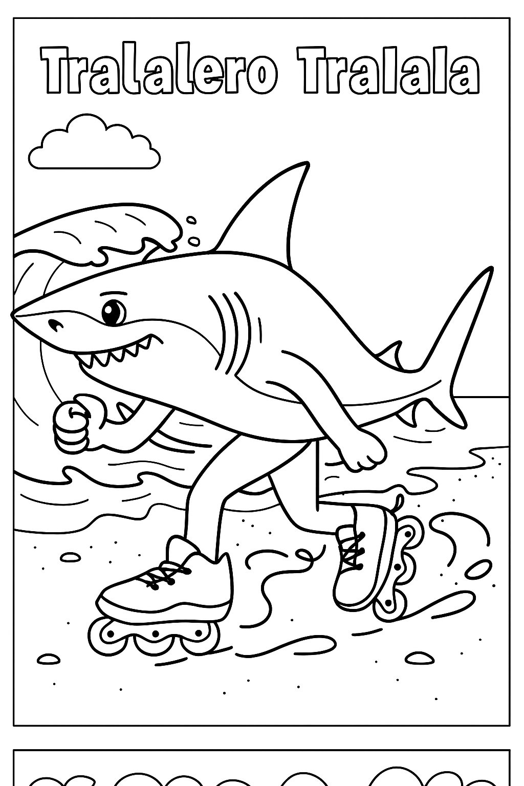 Free Tralalero Tralala Coloring Page - Variant 1 Coloring Page for Kids